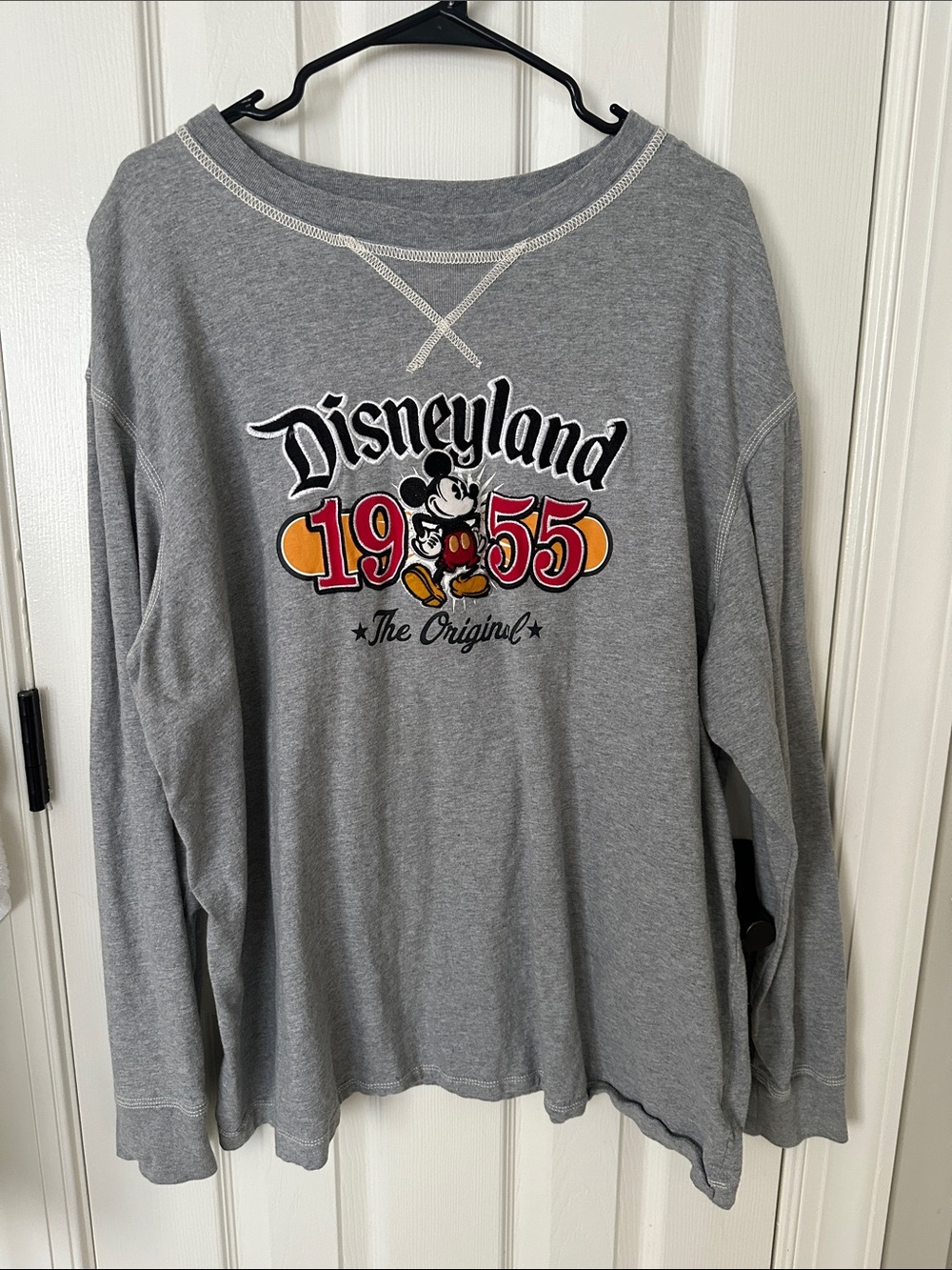 Disney Gray Sweatshirt with Mickey my Graphic and Red & Yellow Accents